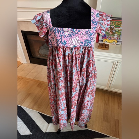 ALIX OF BOHEMIA Emmaline Patchwork Printed Ruffled Cotton Midi Dress Small NWT - Picture 12 of 14